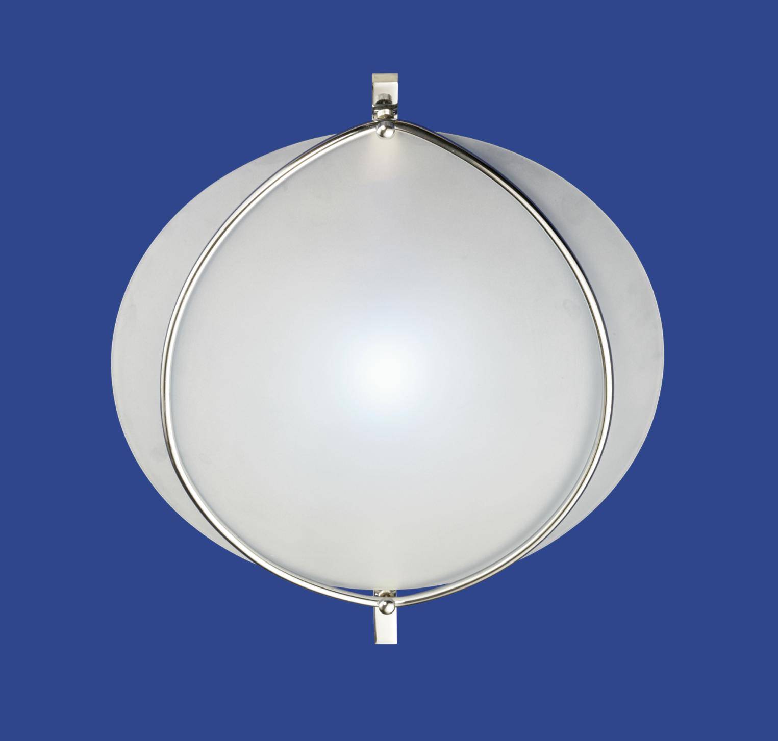 Deutsche Deckenleuchte Chrom Halogen Glas Ø 55cm Rund