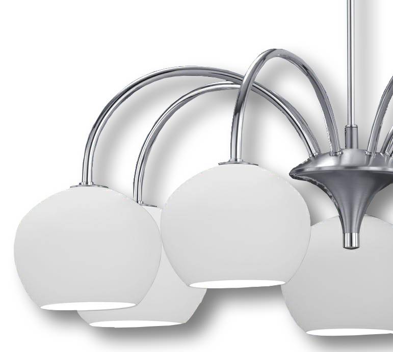 Halogen-Hängeleuchte 7x G9 Halogen Ø66cm höhenverstellbar Krone Nickel