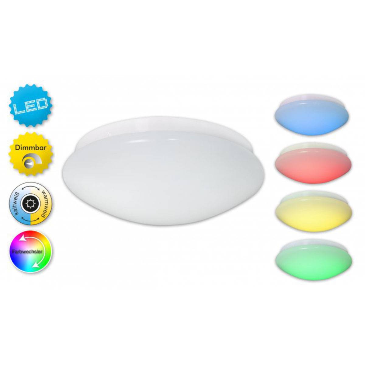 LED Deckenleuchte 12W Dimmbar Fernbedienung RGB Farbwechsler 950lm Ø30cm