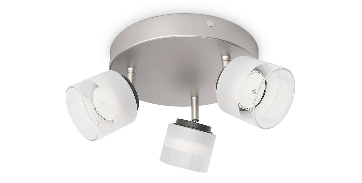 Philips LED Deckenleuchte 3x4W/230V Metall Glas Chrom 990lm 13,2cm Ø21cm