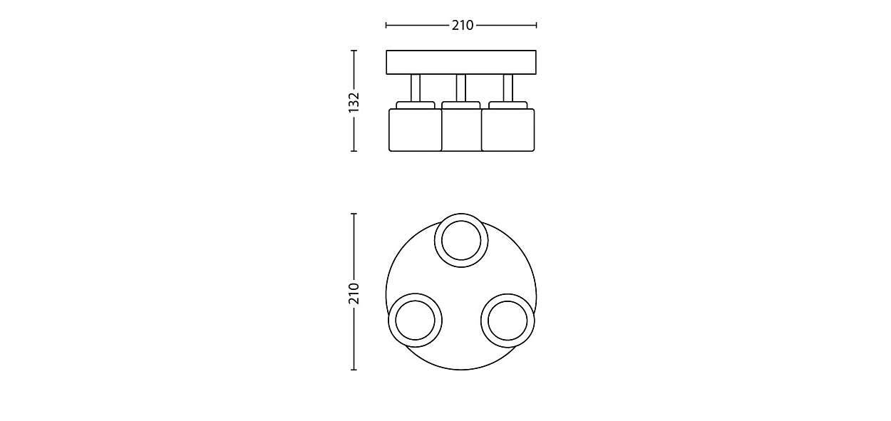 Philips LED Deckenleuchte 3x4W/230V Metall Glas Chrom 990lm 13,2cm Ø21cm