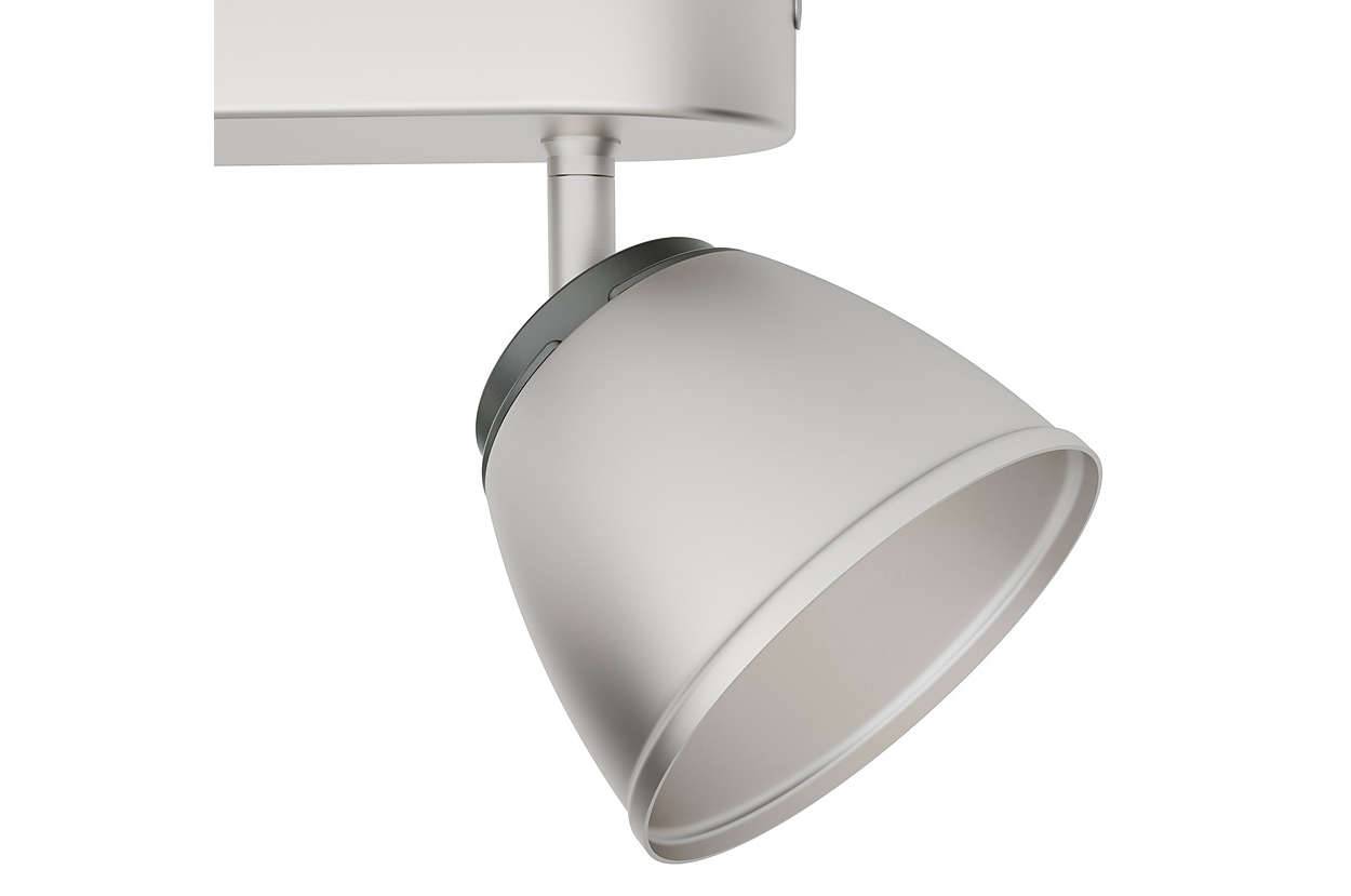 Philips LED Deckenleuchte 2x4W/230V Silber 660lm Schwenkbar Spot 13,7x25,8x8,8cm