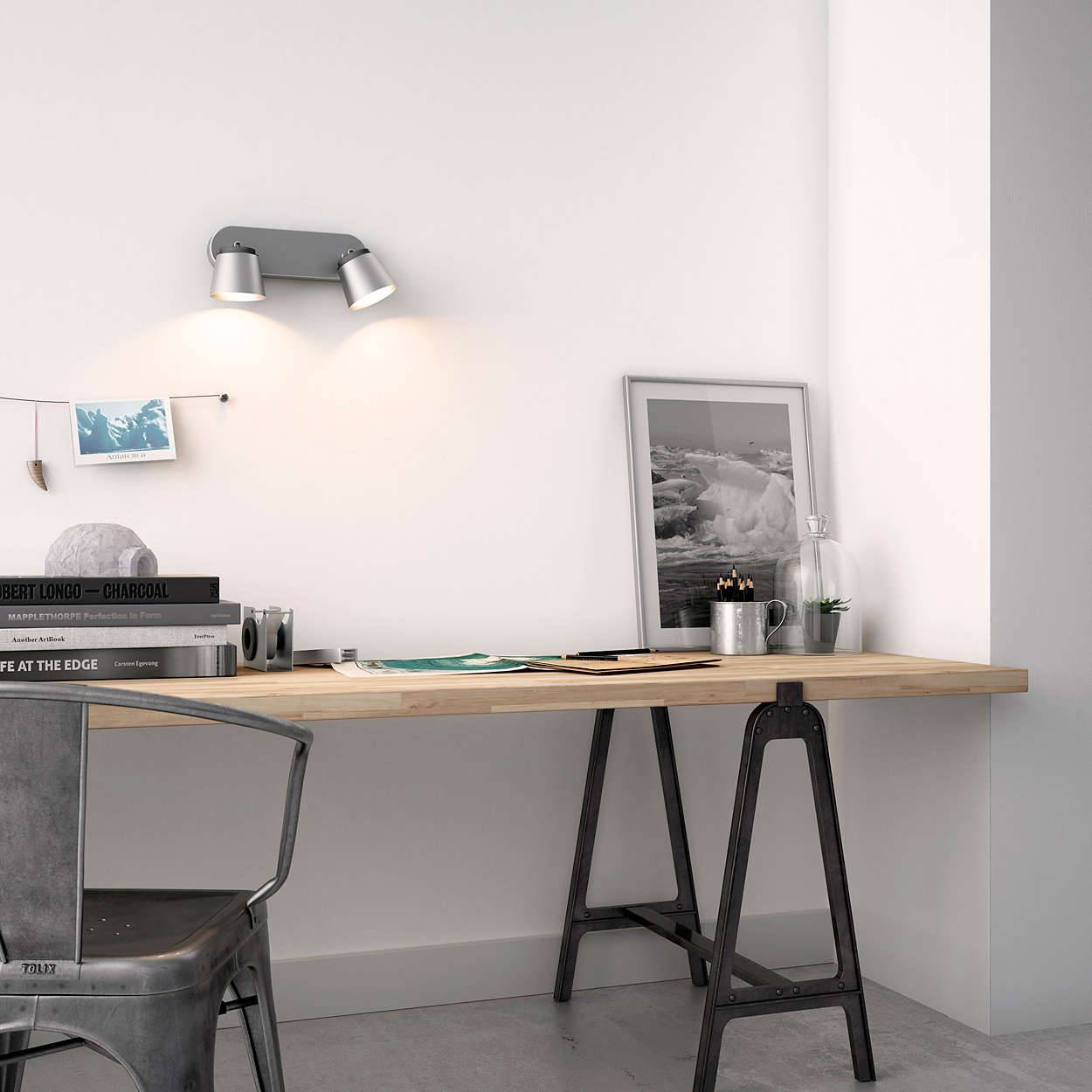 Philips Deckenleuchte 2x LED je 4W/230V Silber 660lm Schwenkbar 13,7x24,2x8,2cm