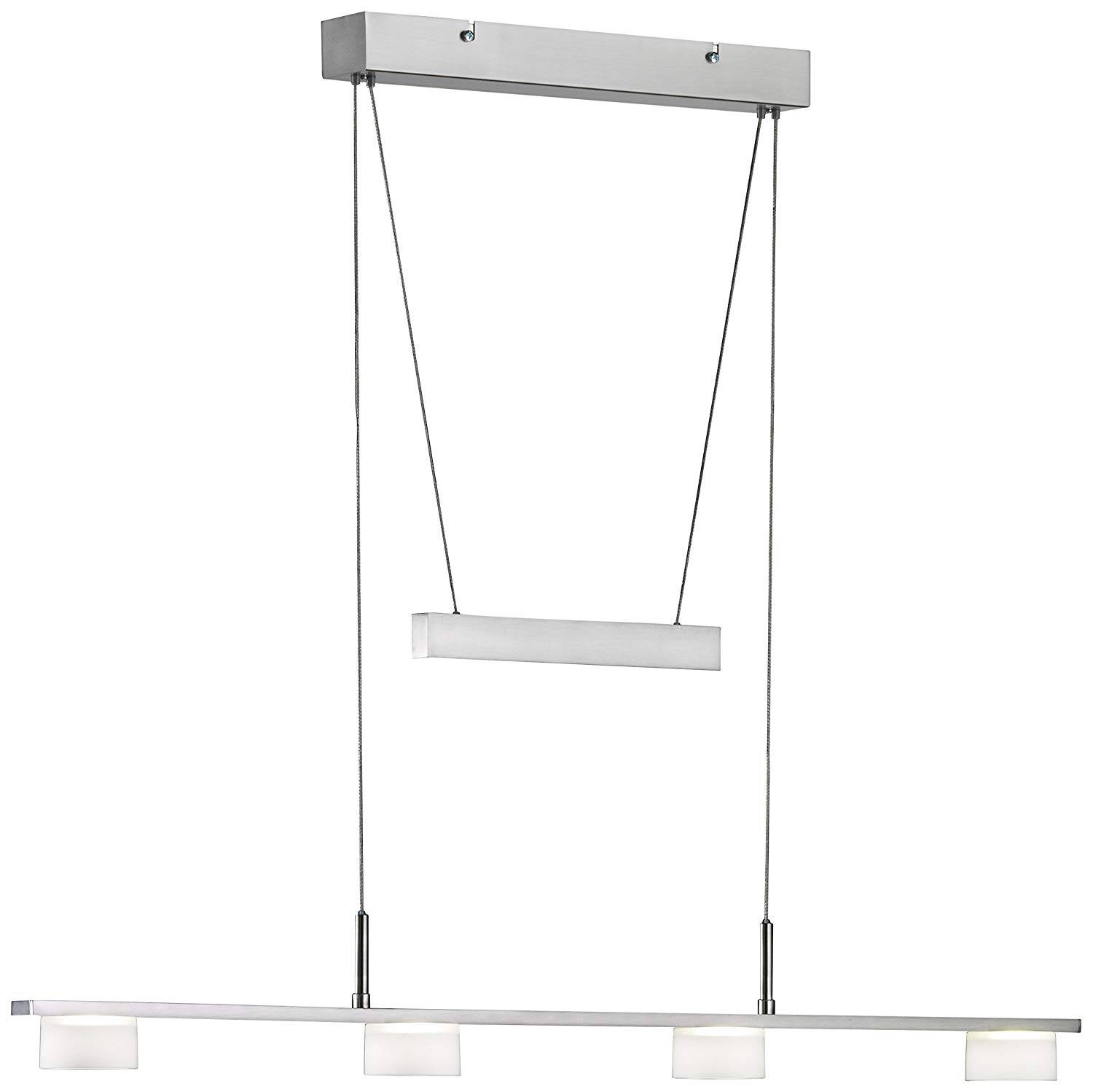 Honsel LED Pendelleuchte Mattnickel Metall Glas Höhenverstellbar 4x4,5W 1880lm