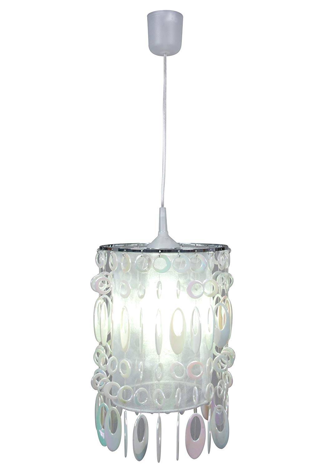 Näve Lampenschirm Perlmutt Weiss Chrom Ø 23cm