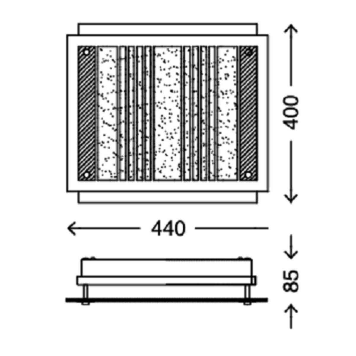 LED Deckenlampe Chrom Glas Dimmbar 3-Stufen 24W 2100lm Warmweiß 44x40x8,5cm