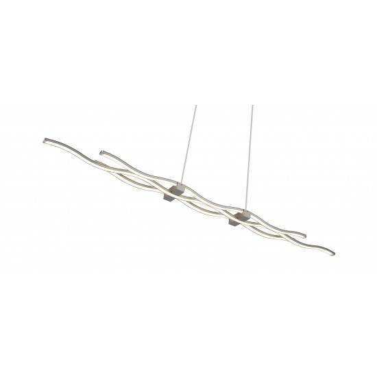 LED Pendelleuchte 30W Farbwechsel Fernbedienung Dimmbar Silber 2230lm 120x88x9cm