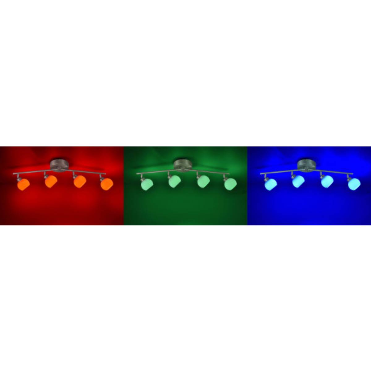 LED Deckenleuchte Stahl 4 Flammig Fernbedienung Farbwechsel Dimmbar 1200lm