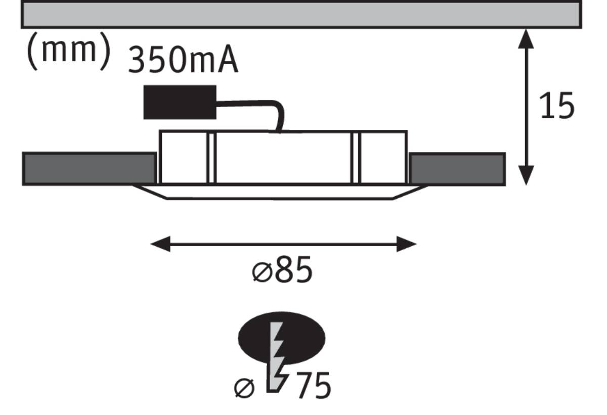 Möbeleinbauleuchten Einbauleuchten 3xLED je 5,6W/230V Chrom Dimmbar Flach Ø8,5cm
