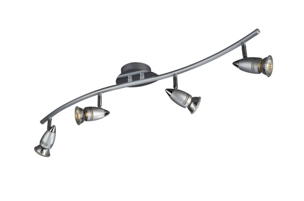 Halogen Spotschlange Deckenleuchte 4 x 50W GU10 Grau Metall 76x15x10cm