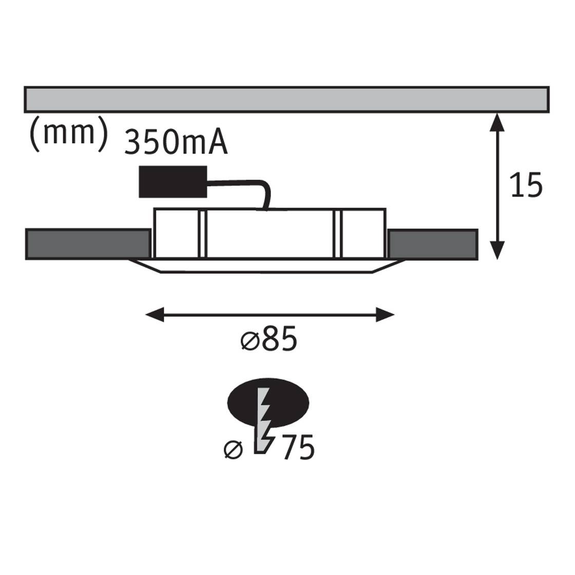 Flache Einbauleuchte 3x LED je 5,6W Weiß Matt Dimmbar 420lm Warmweiß Ø85mm