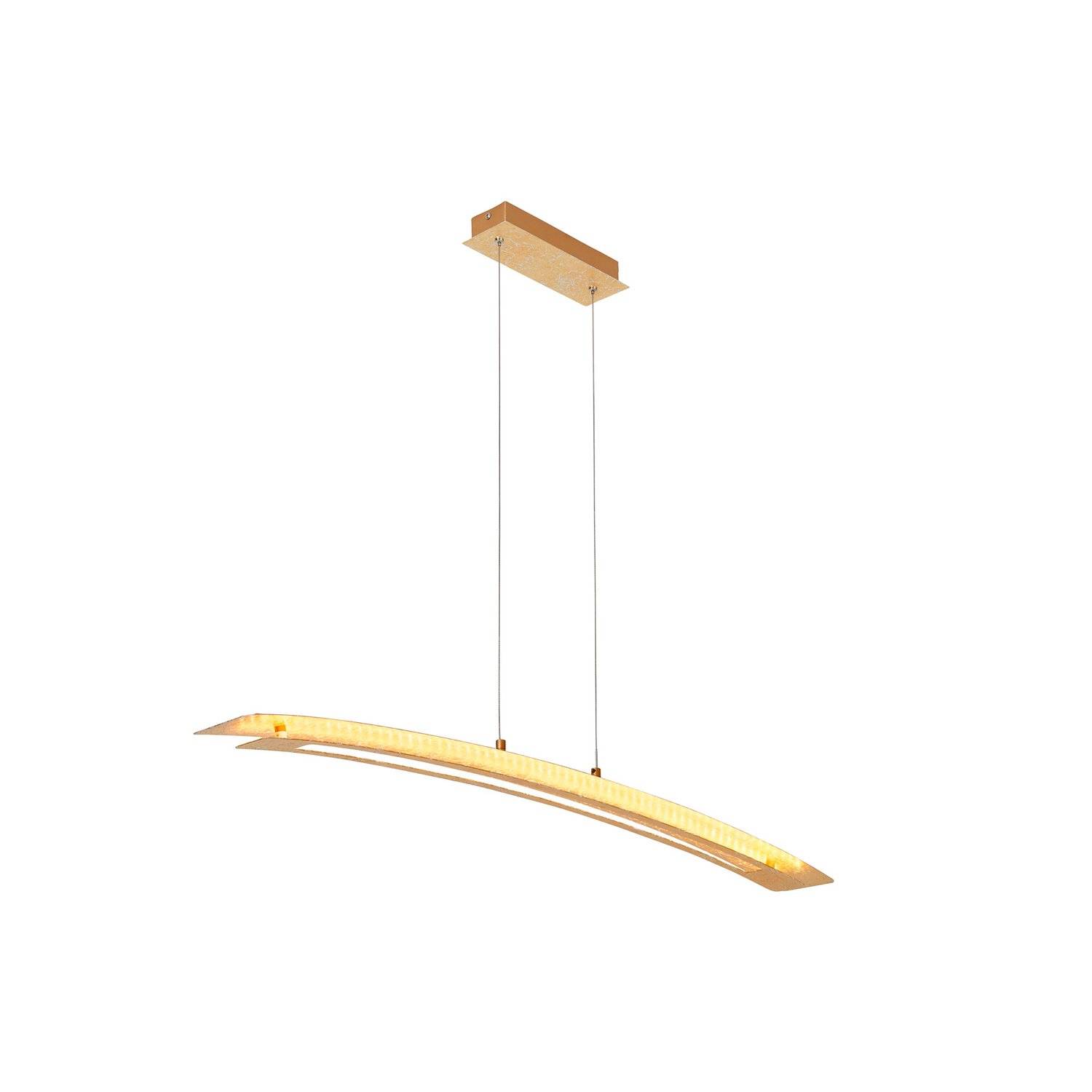 Elegante LED Pendel-/Hängeleuchte Gold 1700lm 18W Länge 110cm Höhe max. 120cm