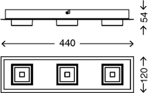 LED Wandleuchte Deckenleuchte 3 Flammig Gold Metall 1200lm Warmweiß 44x12x5,4cm