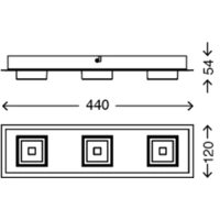 LED Wandleuchte Deckenleuchte 3 Flammig Gold Metall 1200lm Warmweiß 44x12x5,4cm LED Wandleuchte Deckenleuchte 3 Flammig Gold Metall 1200lm Warmweiß 44x12x5,4cm