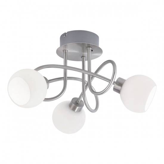 LED Deckenleuchte Stahl 3 Flammig Fernbedienung Farbwechsel Dimmbar 705lm