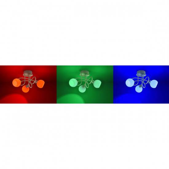 LED Deckenleuchte Stahl 3 Flammig Fernbedienung Farbwechsel Dimmbar 705lm