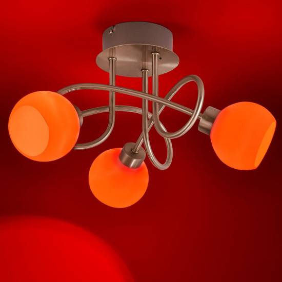 LED Deckenleuchte Stahl 3 Flammig Fernbedienung Farbwechsel Dimmbar 705lm