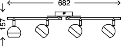 Briloner LED Deckenleuchte 4 Flammig Silber Metall 1400lm Warmweiß Schwenkbar