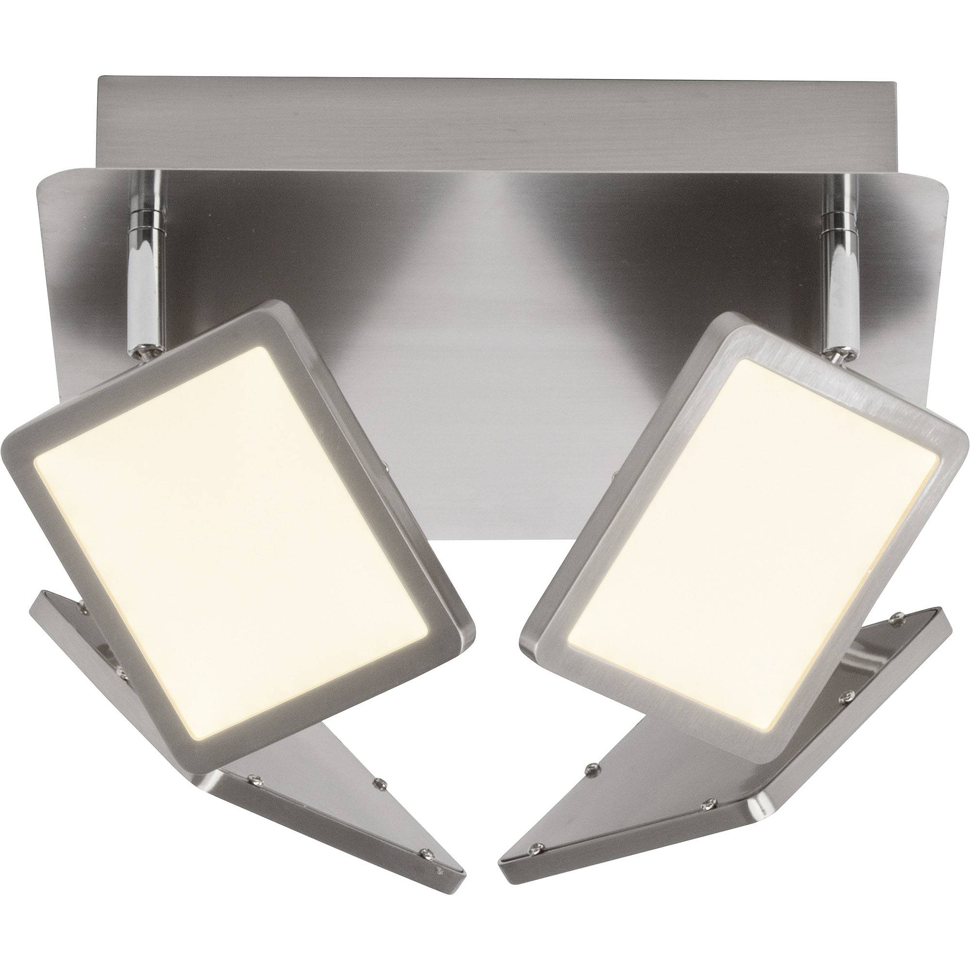 Brilliant LED Deckenleuchte 4 Flg. Silber Eckig 2000lm Dimmbar Schwenkbar