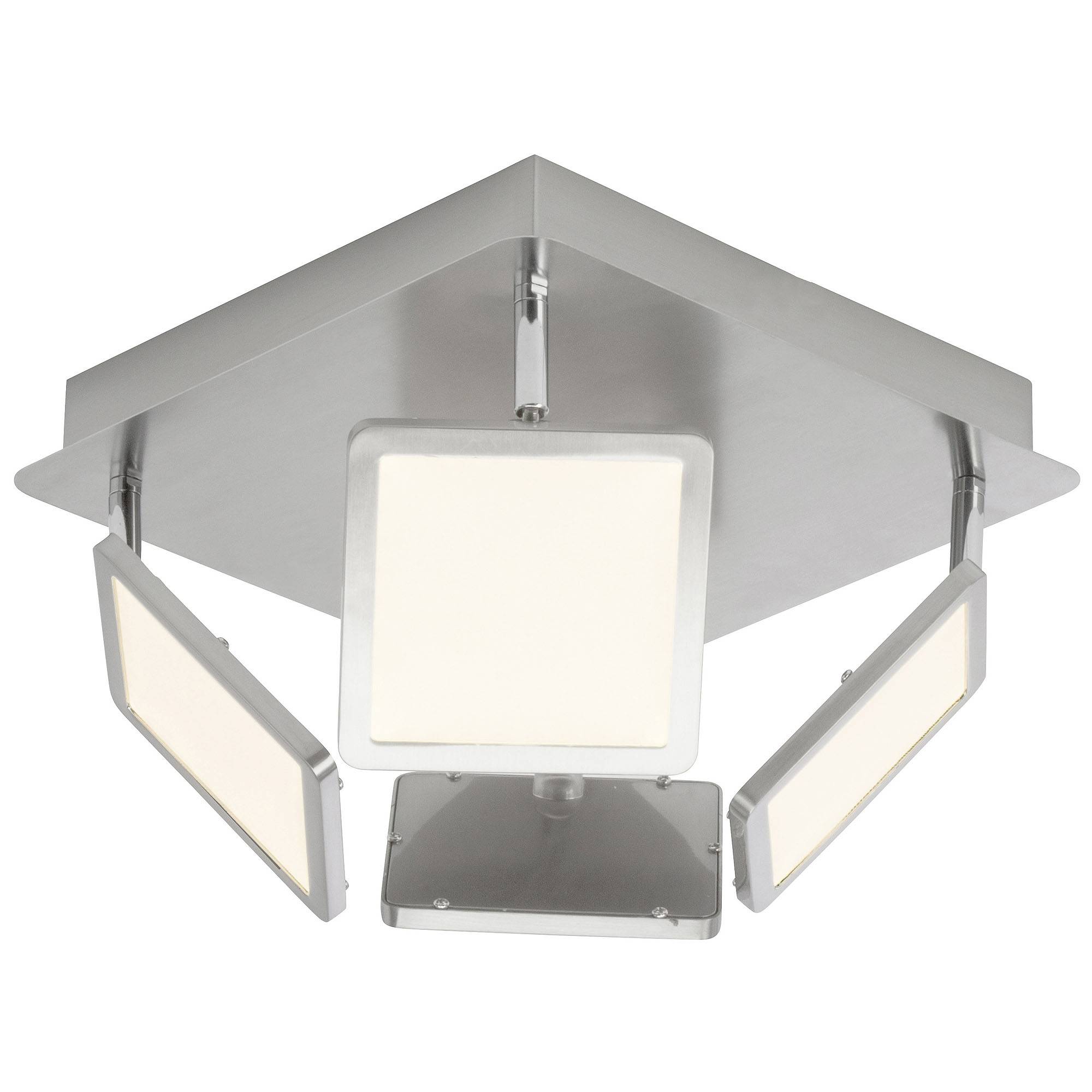 Brilliant LED Deckenleuchte 4 Flg. Silber Eckig 2000lm Dimmbar Schwenkbar