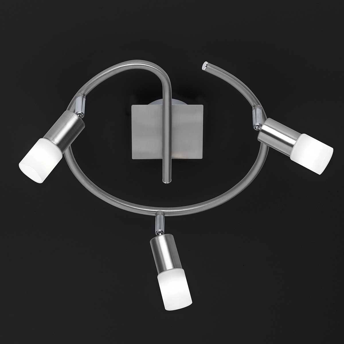 Wofi LED Deckenleuchte 3 Flammig Silber Schwenkbar 9W lxbxh 35,5x35,5x15,5