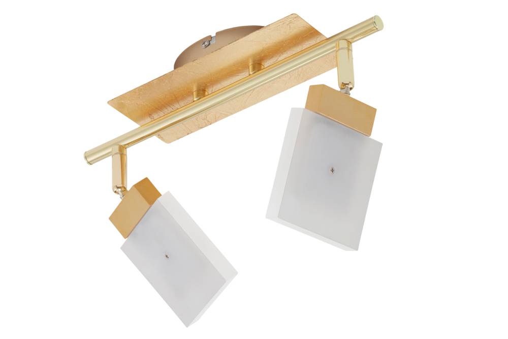 Briloner LED Deckenleuchte 2 Flammig Gold Metall 900lm Warmweiß Schwenkbar