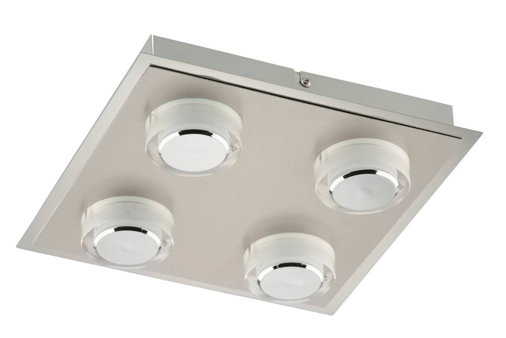 Briloner LED Deckenleuchte 4 Flg. Silber 1600lm 3000K 26x26x5,4cm