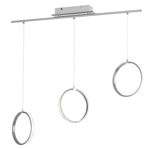 Eglo LED Pendelleuchte Ringe Silber 3400lm Dimmbar 3 Flammig