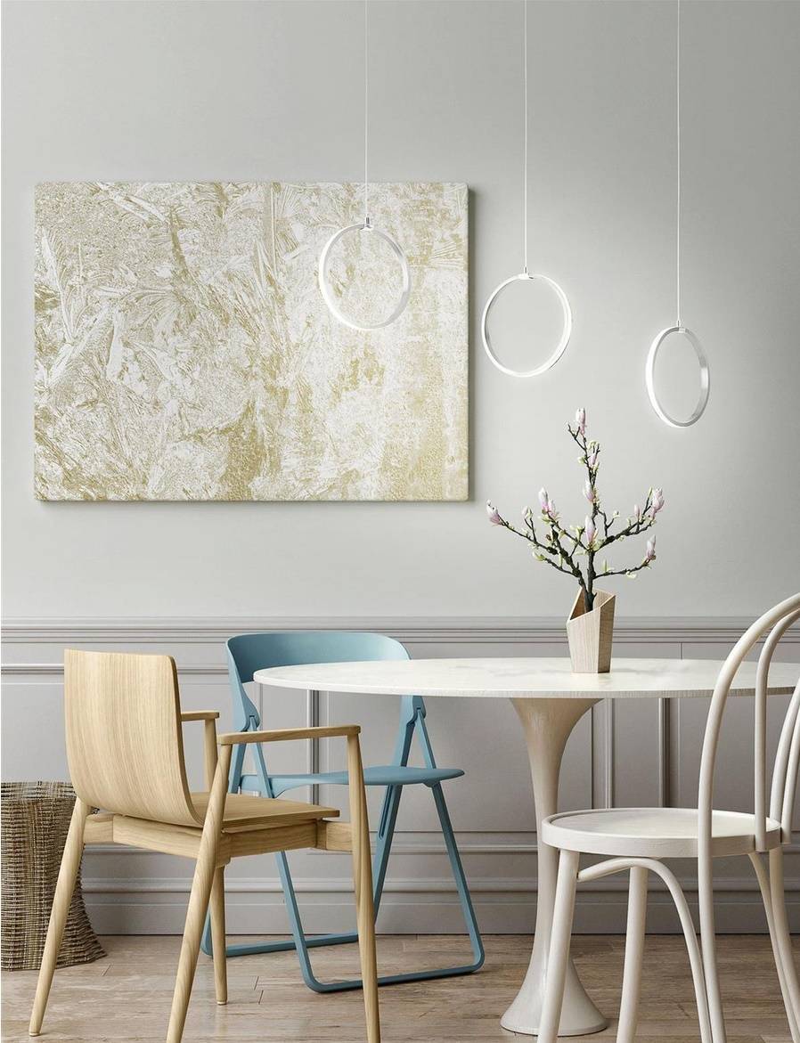 Eglo LED Pendelleuchte Ringe Silber 3400lm Dimmbar 3 Flammig