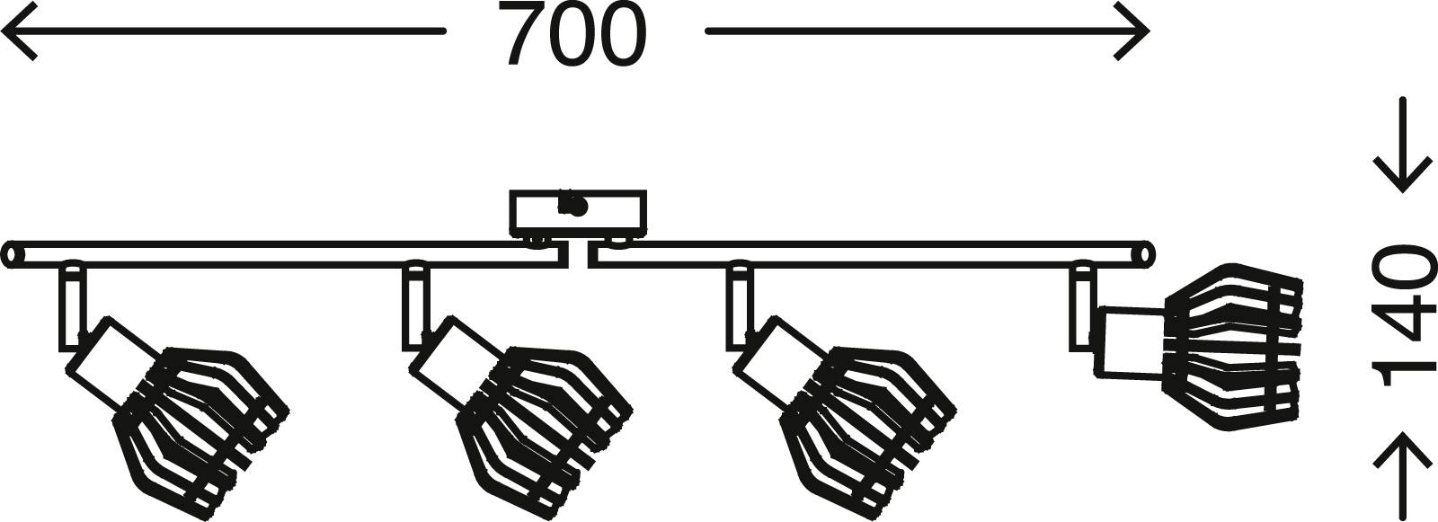 Deckenleuchte Schwarz-pale-gold Holz Ahorn 4 Flg. E14 Spotleiste Schwenkbar Drehbar