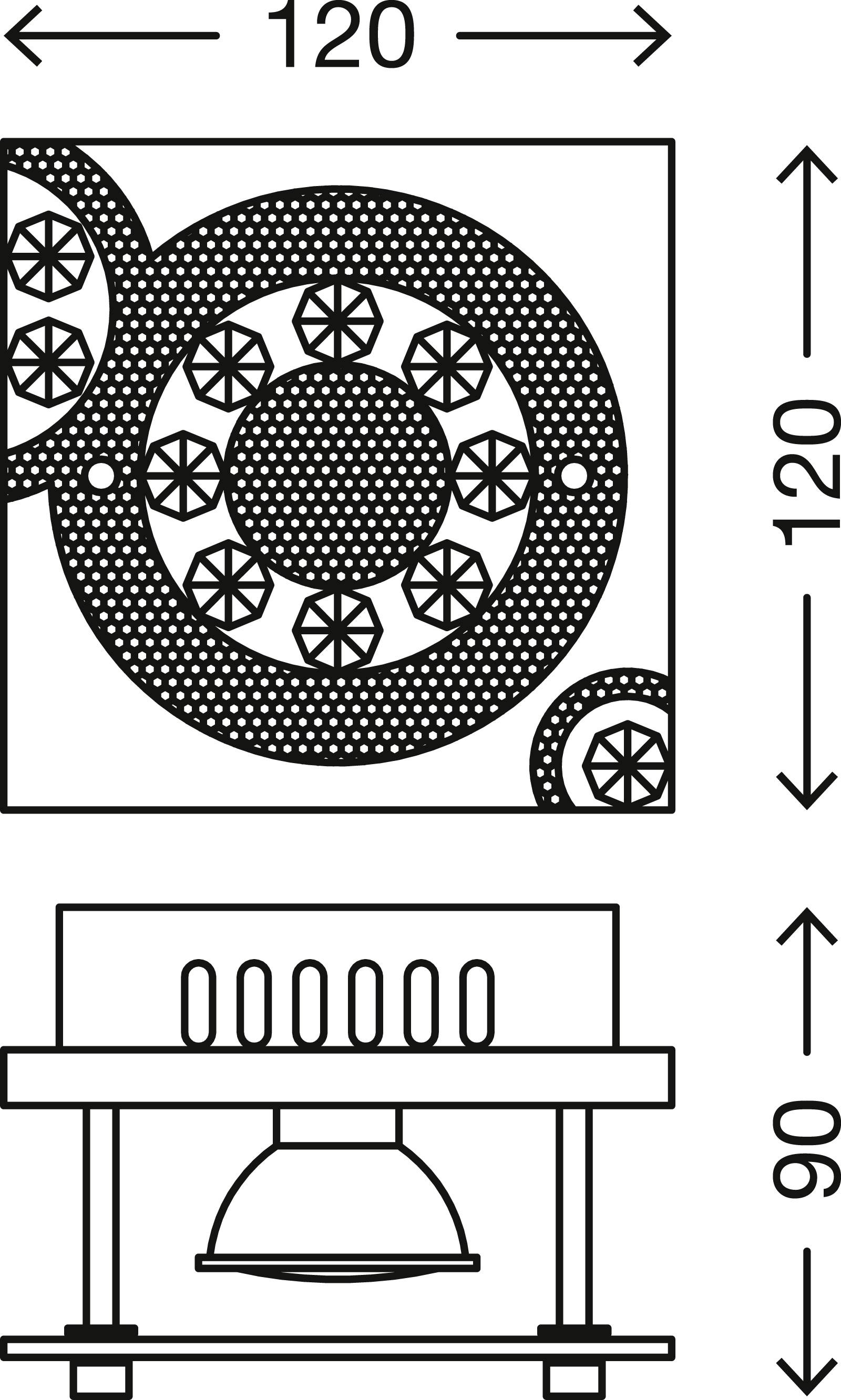LED Deckenleuchte Chrom GU10 Glas Kristalloptik Metall 12 x 12 x 9cm Eckig