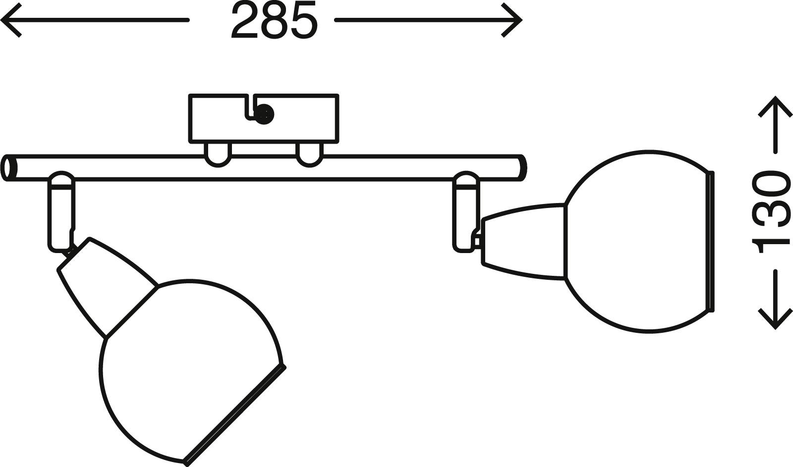 Deckenleuchte Spot 2 Flg. Glas Nickel matt Eiskristall-Dekor Schwenkbar Drehbar E14