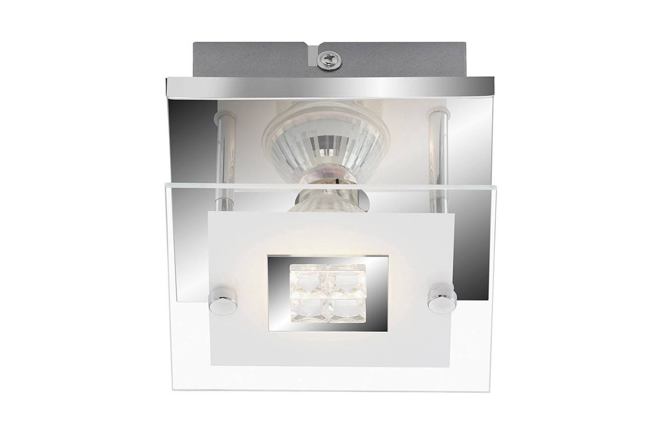 LED Deckenleuchte Chrom GU10 Glas Metall 12 x 12 x 9cm Eckig