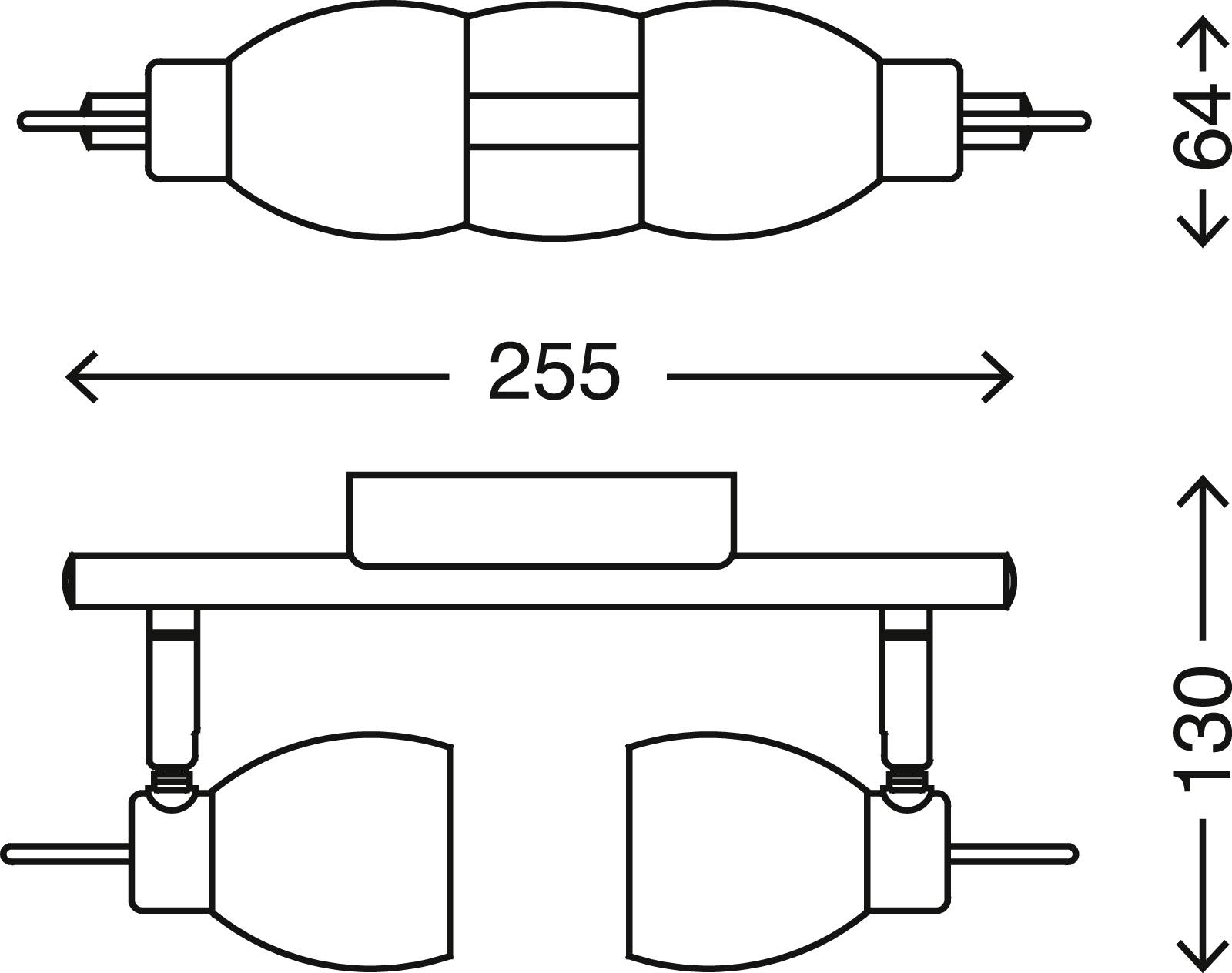 LED Spot Deckenleuchte 2 Flammig Matt NIckel GU10 Metall Drehbar Schwenkbar