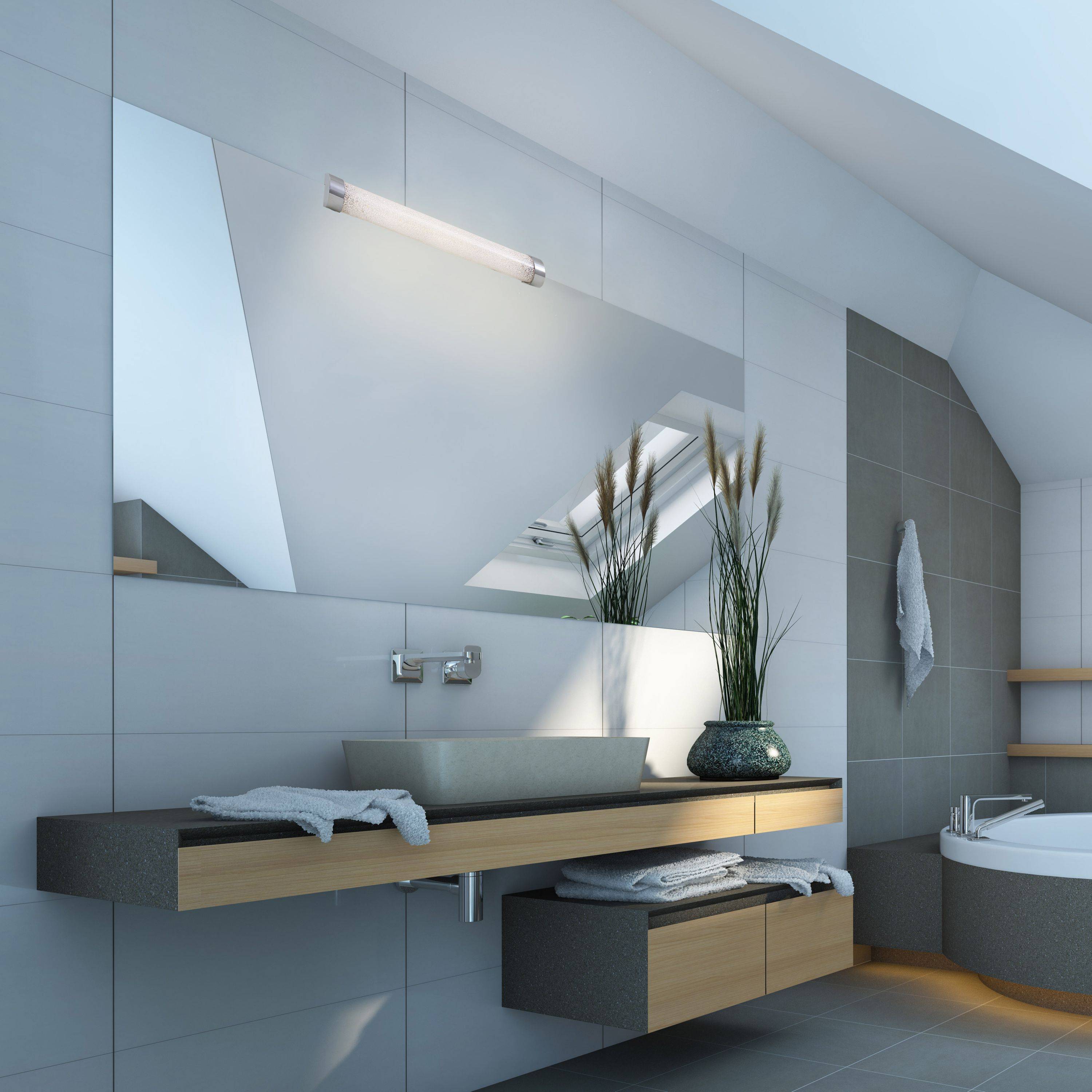 LED Badleuchte Spiegelleuchte Kristalloptik Chrom 8W 720lm IP44 Dimmbar CCT 2700-4000K