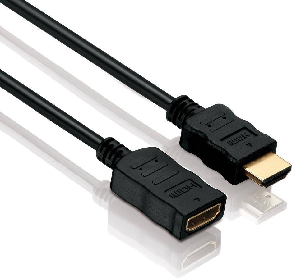 Helos Verlängerung, High Speed HDMI Stecker/Buchse mit Ethernet 1,5m High Speed HDMI Verlängerung mit Ethernet Kanal (HE