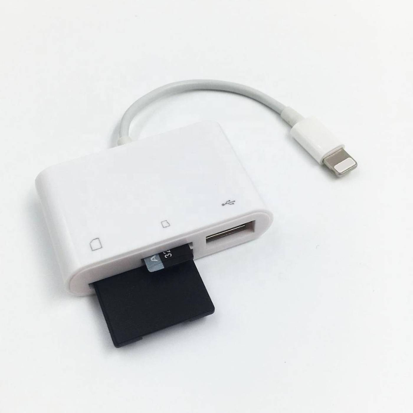 ENGELMANN Lightning auf SD-, Mikro-SD und USB-A Buchse