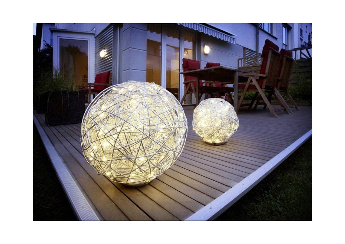 Cosmos Kugelleuchte für Draußen Alugeflecht 30cm 100 LED 4W Vorgarten Winter
