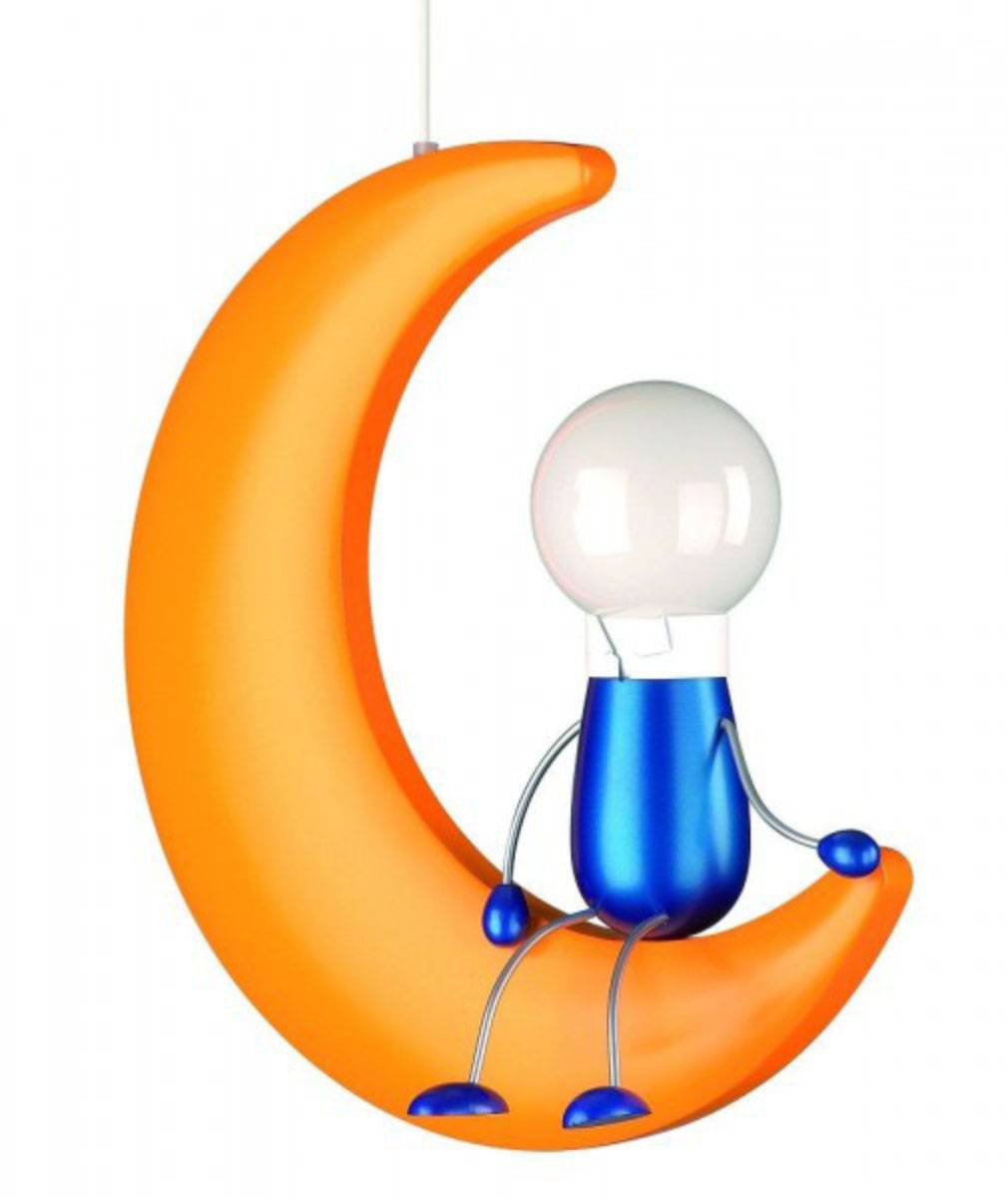 Kinderzimmerleuchte Pendelleuchte Mann im Mond Mehrfarbig inkl. Leuchtmittel E27