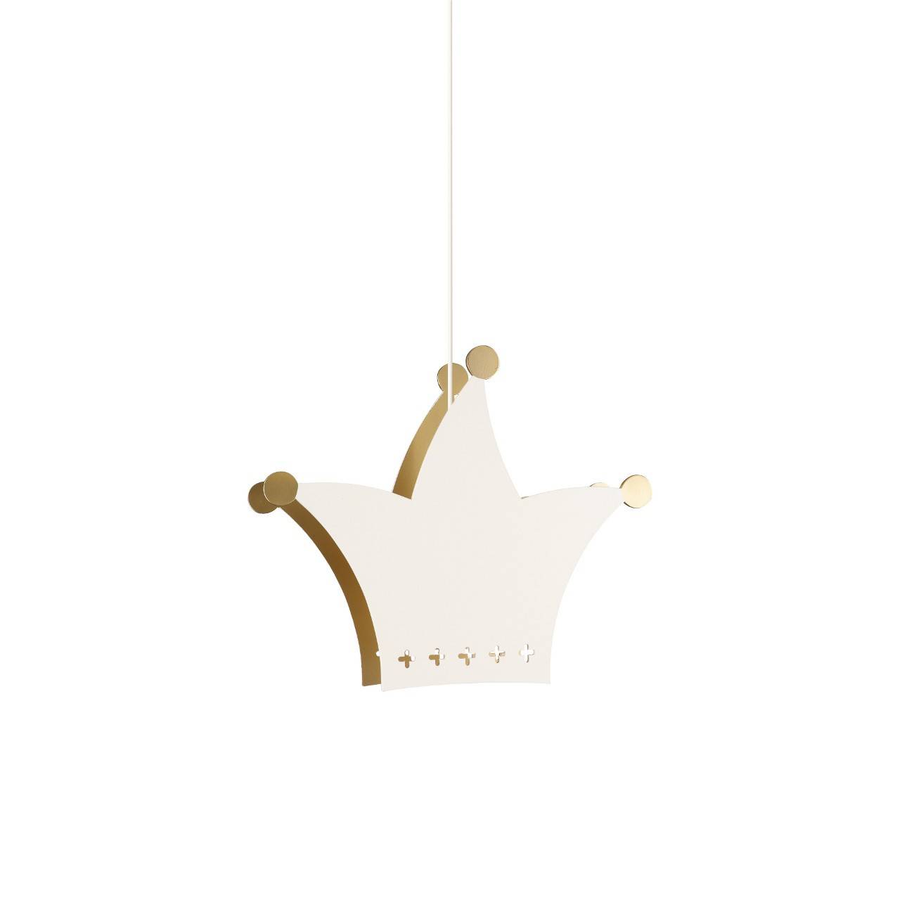 Kinderzimmerleuchte Pendelleuchte Kingston Krone Weiß Holz 1x E27 LED geeignet