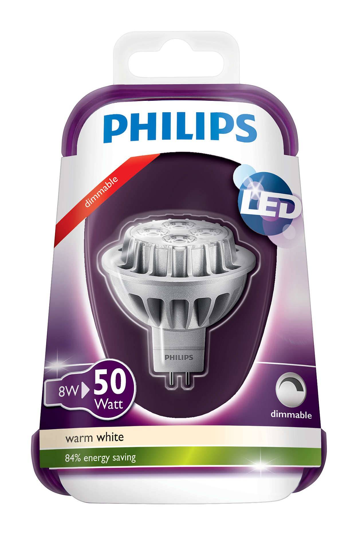 Philips LED Lampe Reflektor GU5.3 8W Dimmbar A+ 2700K warmweiß 15.000h