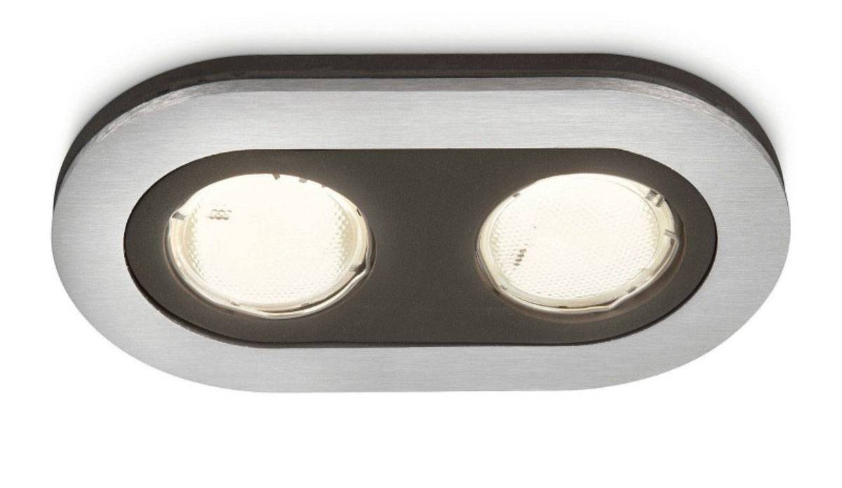 Philips SmartSpot Einbauspot Energiespar flach 2-flammig Rund 2700K 2x GU10