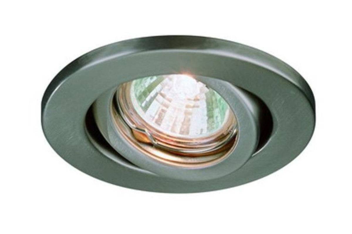 Badezimmer Einbaustrahler 3er Set Halogen Stahl gebürstet Metall