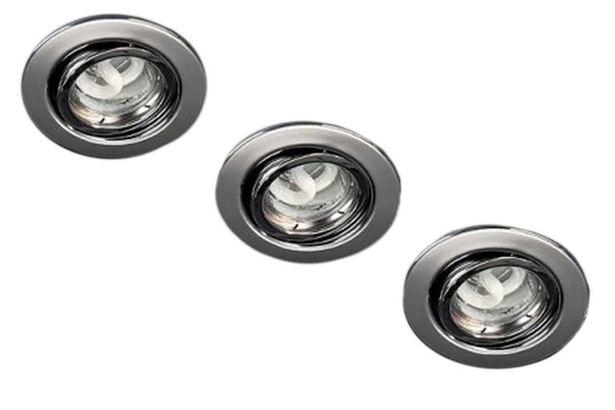 Neu Einbauspot Set 3er Energiespar Stahl Einbau Modern Spot 59543-17-15
