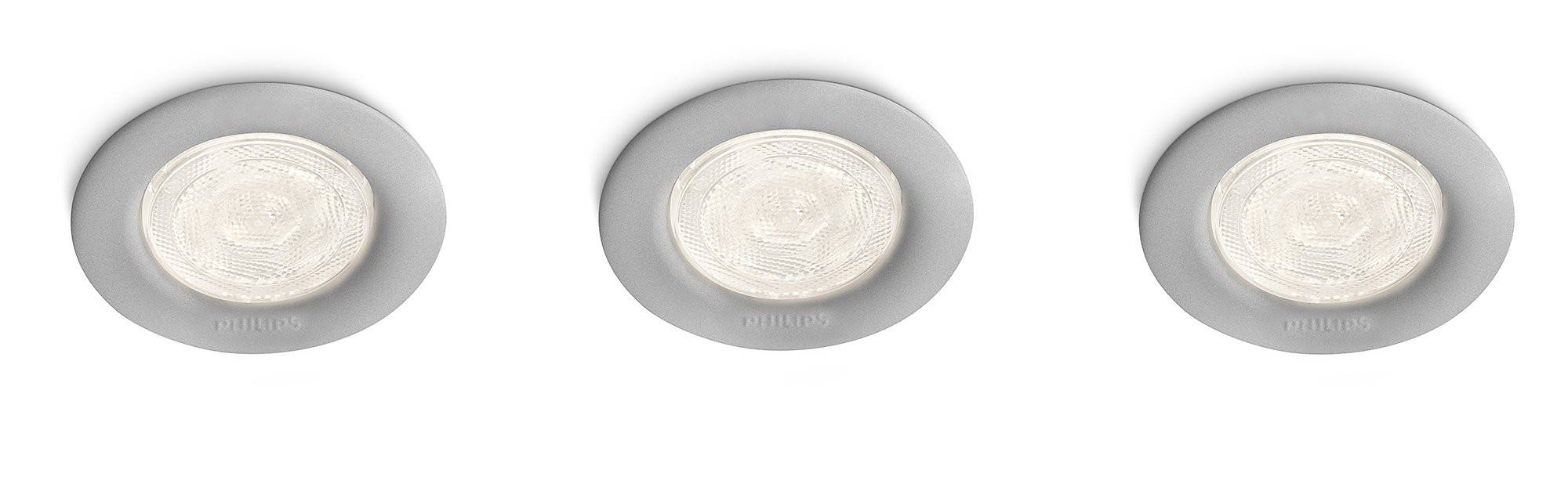 Philips LED Einbauspot Sceptrum 3er Set Grau Smartspot 3x 3W 180lm Warmweiß