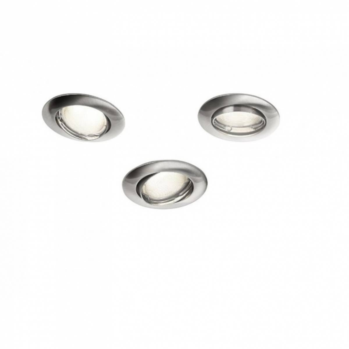 Philips Einbauspot 3er Set Spot Deckenstrahler Energiespar Silber