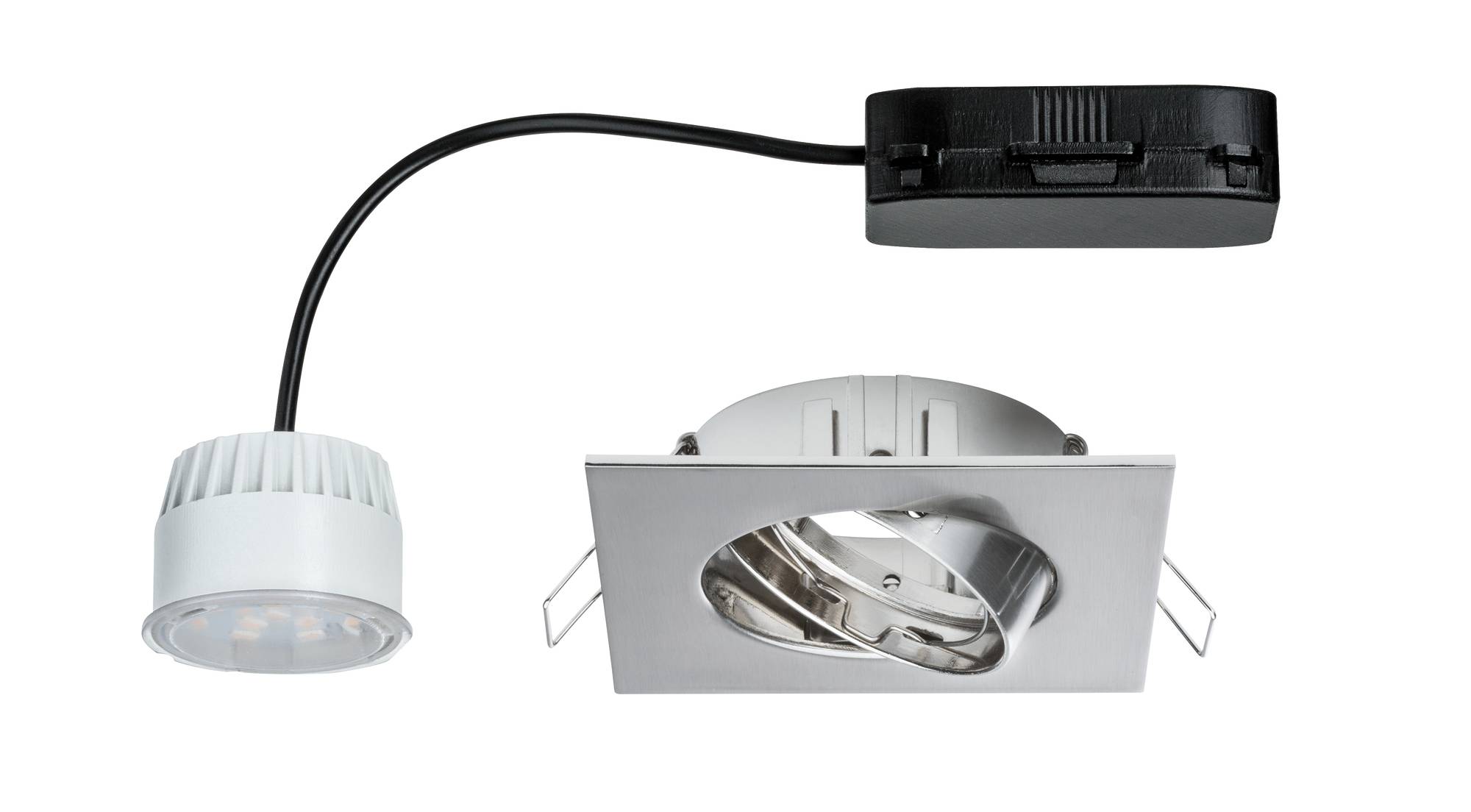 LED Einbauleuchte Eckig 6,8W Schwenkbar IP23 Badleuchte Silber Warmweiß 430lm
