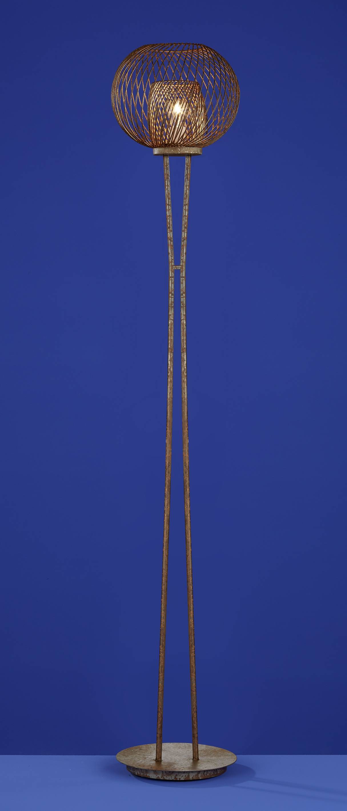 Deutsche Rostfarbene Standleuchte 1xE27 max. 60W/230V Höhe 180cm Antikdesign