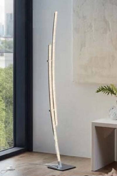 Eglo LED Stehleuchte Chrom 2 Flammig 2400lm Fußtrittschalter Höhe 132cm