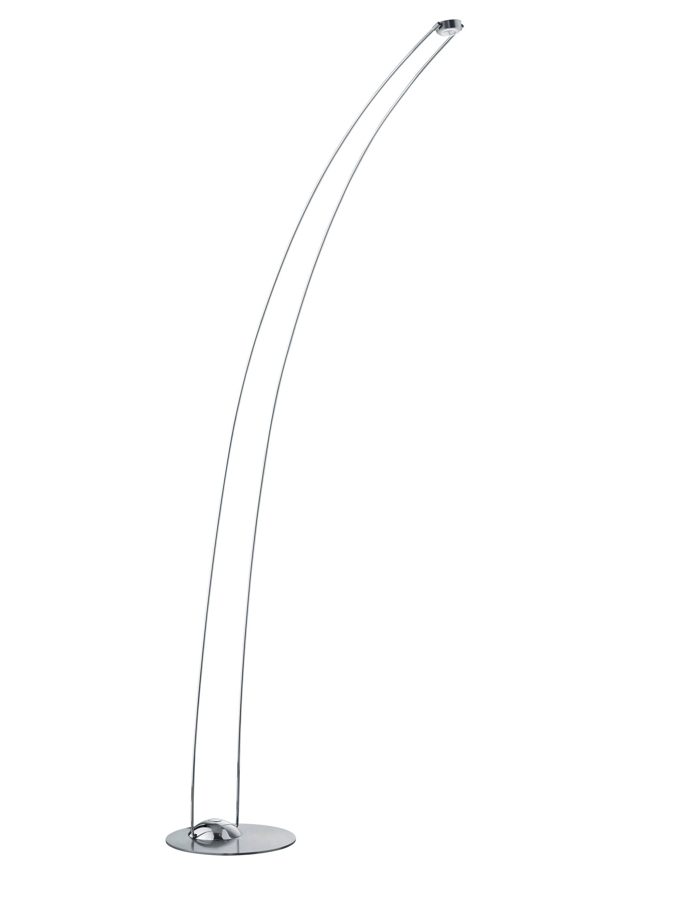 Deutsche LED Stehleuchte Silber Metall 145cm Verstellbar Fußschalter